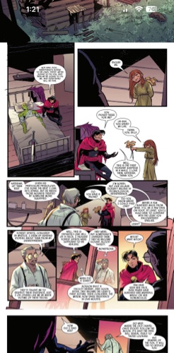 Reading a comic on the phone