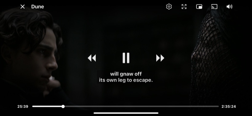 Watching a film on the phone, full screen